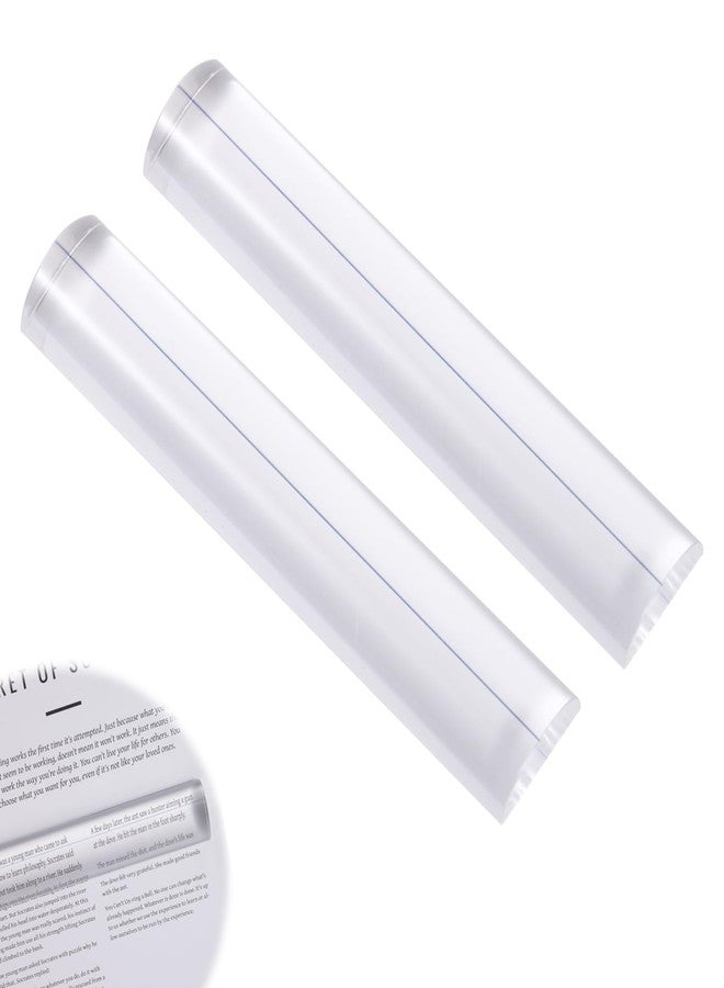 Sinbana 2pcs Mahjong Card Line Reader, 15.5x3cm/6.1x1.2in Acrylic Mahjong Card Line Reader Clear Magnifying Bar for Reading Small Prints Books Game Tiles & Newspapers - Image 1
